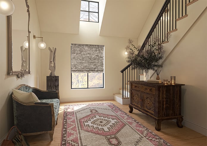 Cyrus Crushed Velvet, Latte - Motorised Roman Blind - Image 6